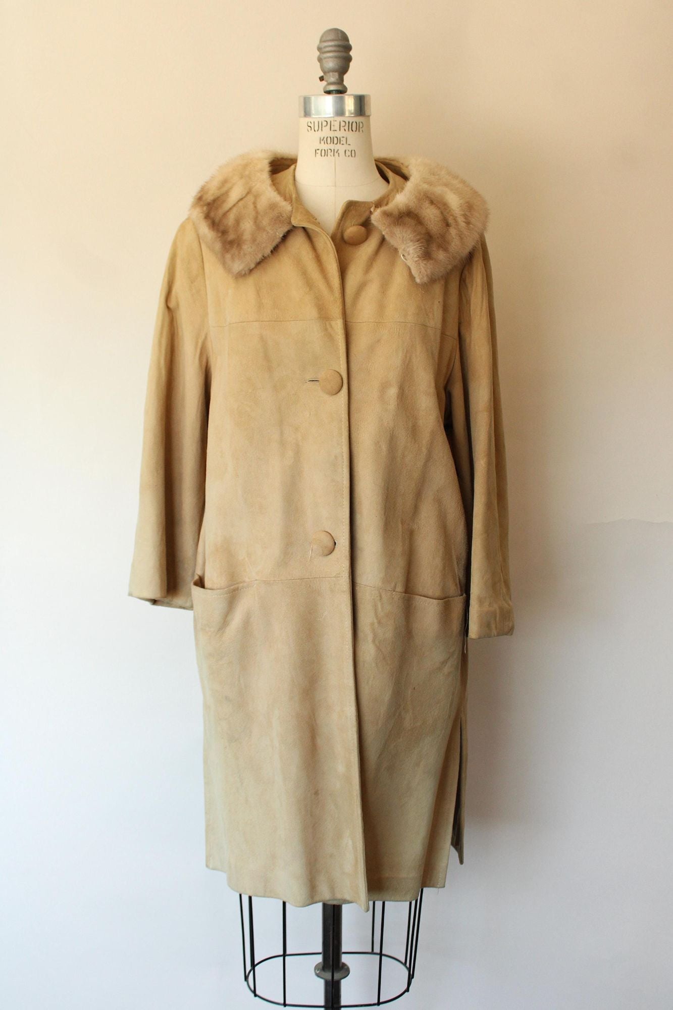 Vintage Full deals Length Fur Collar coat