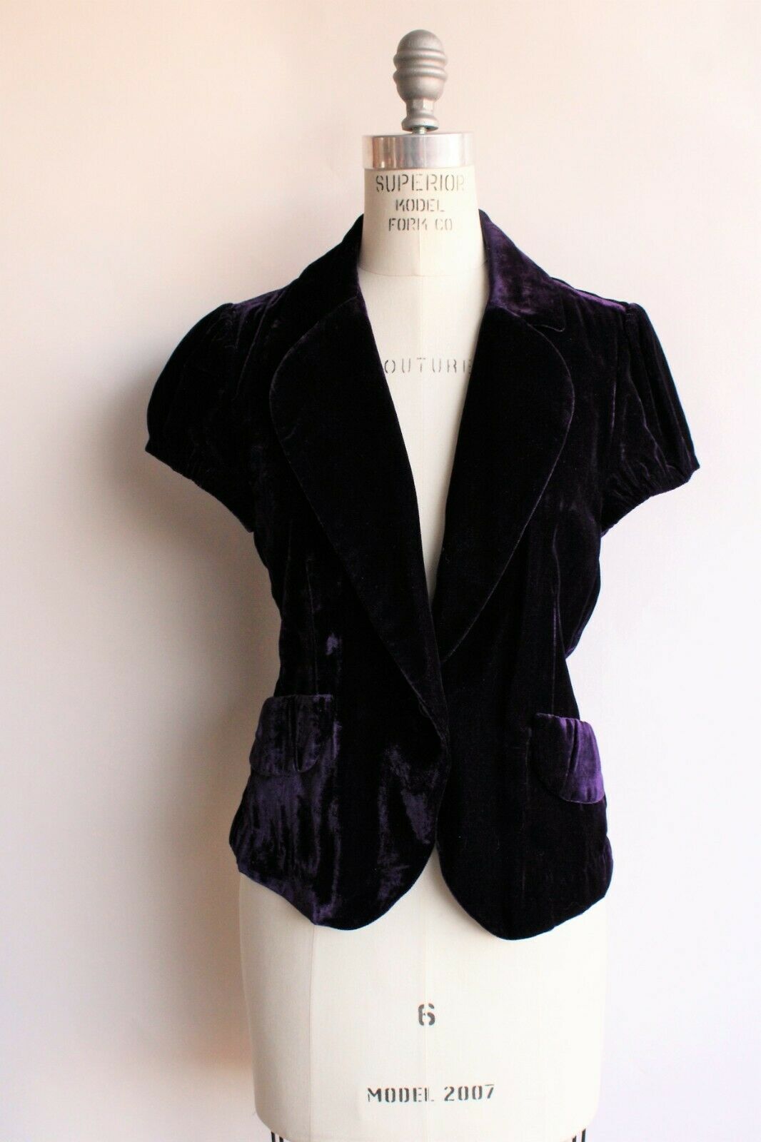 BCBG Max Azria womens purple velvet jacket size Medium