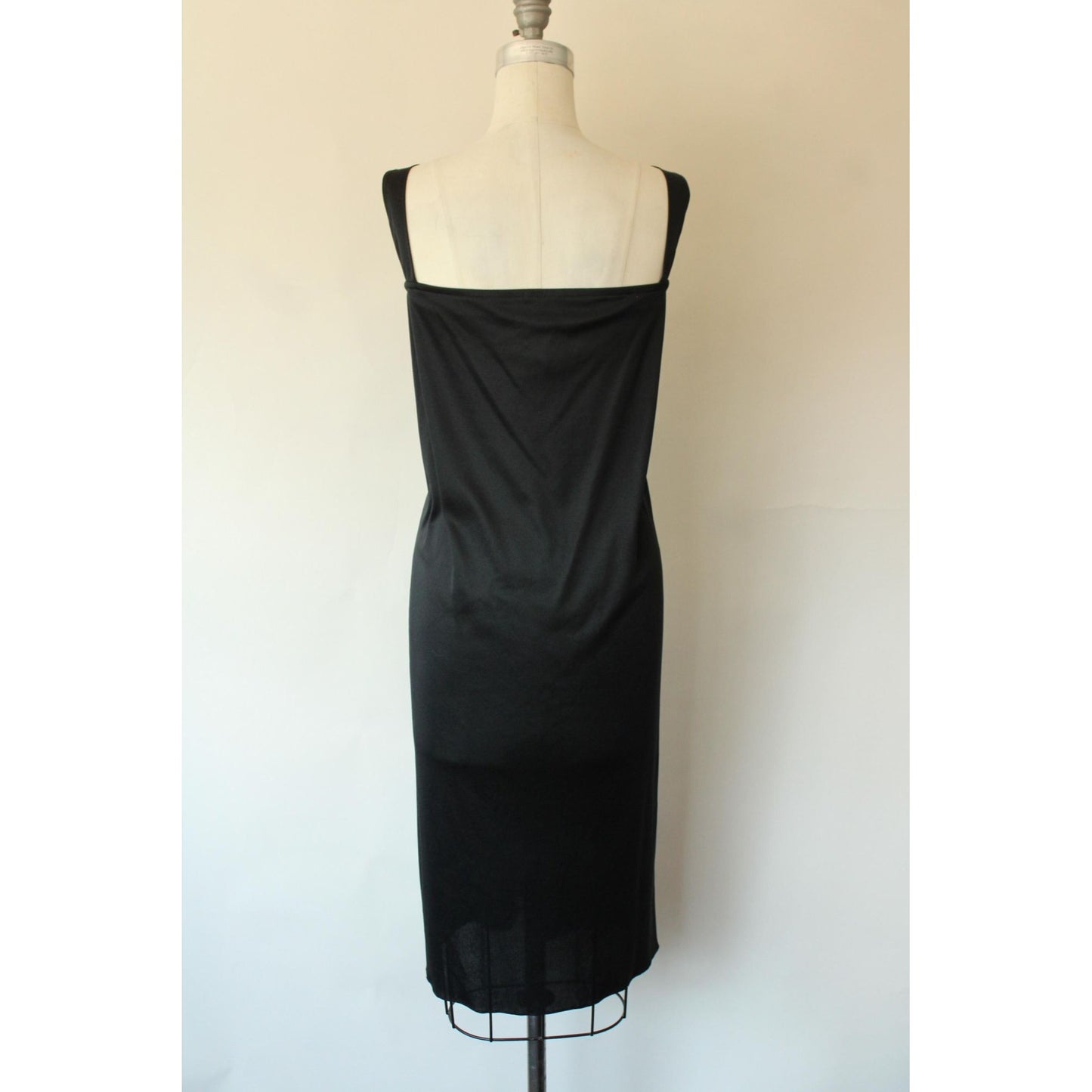 Vintage 1980s Volup Chez California Black Bodycon Slip Dress