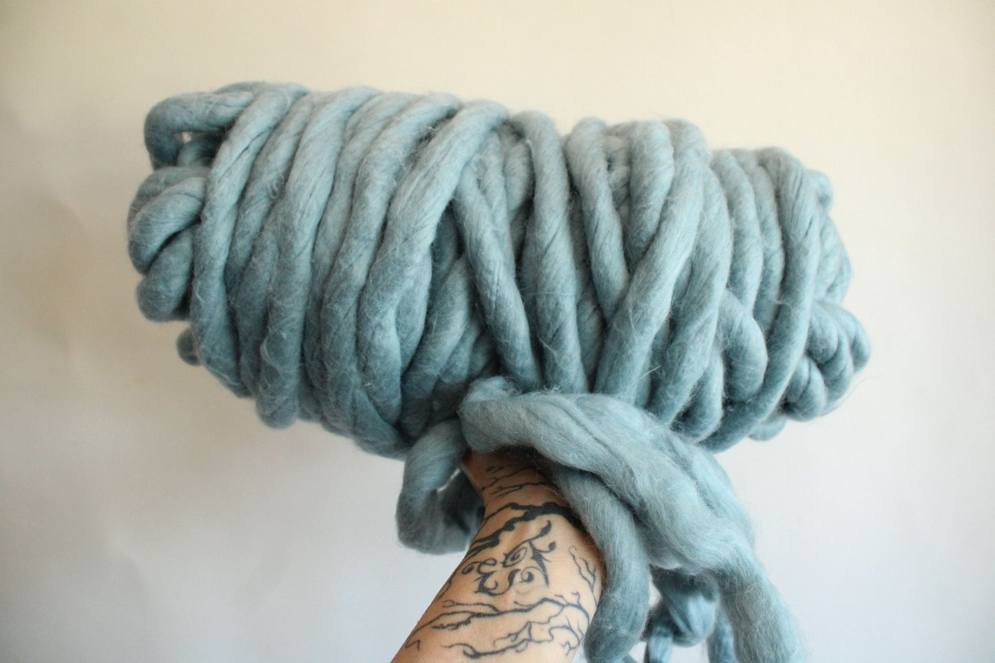 Extra Chunky Jumbo Yarn, Loops and Threads Free Spirit, Dusty Blue, 54 Yards, 35 oz