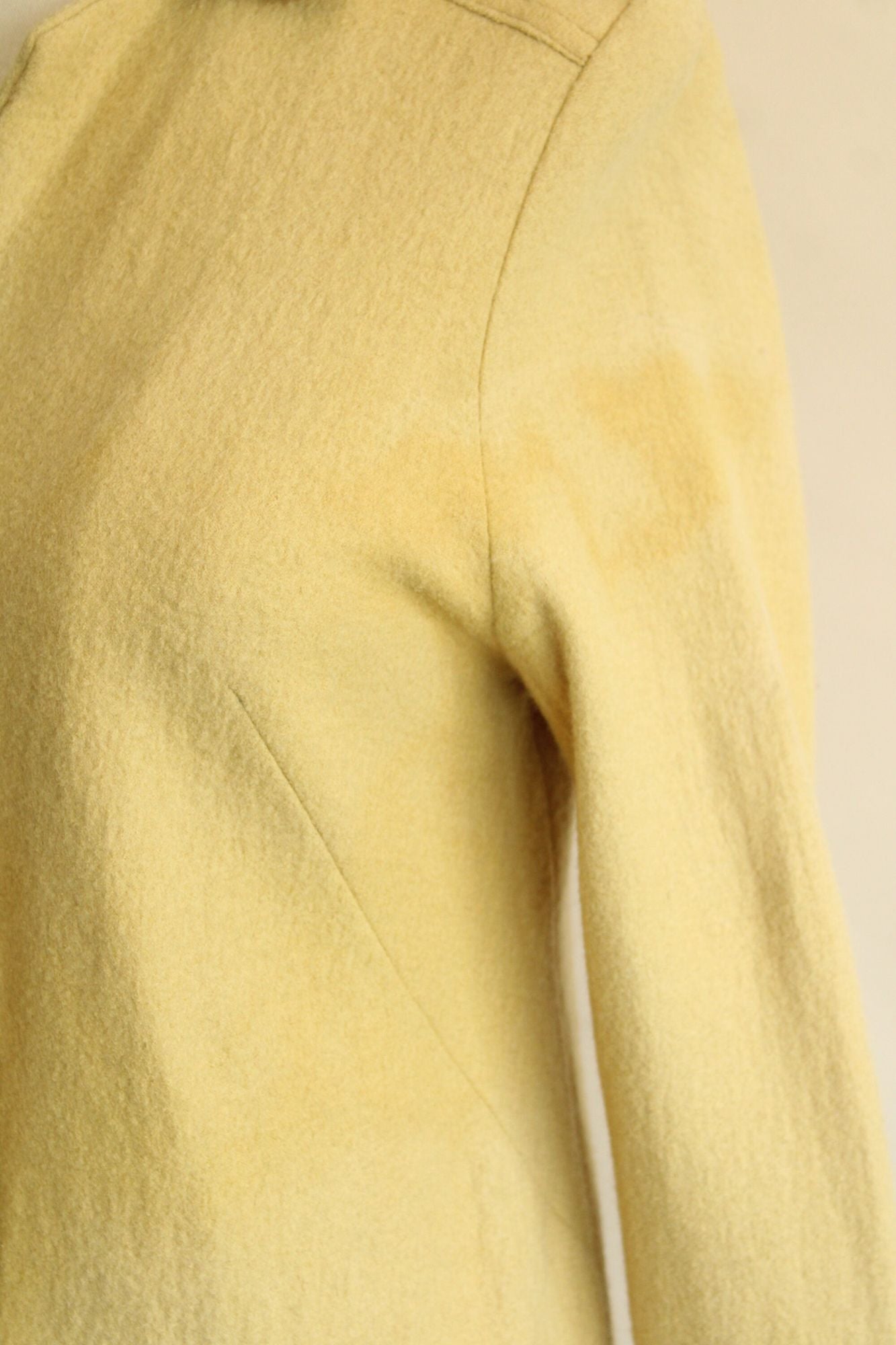 Vintage 1960s Fred Rothschild Yellow Wool Coat Dress