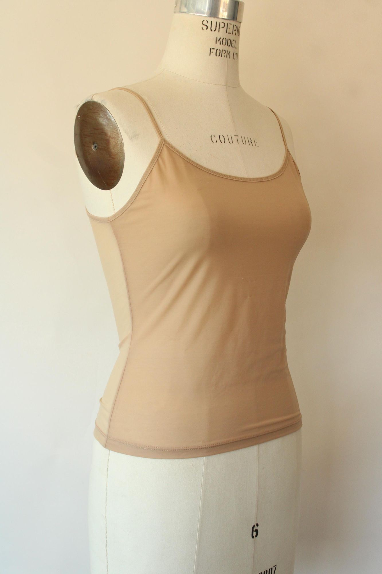 Vintage 1990s 2000s Calvin Klein Tan Nylon Camisole