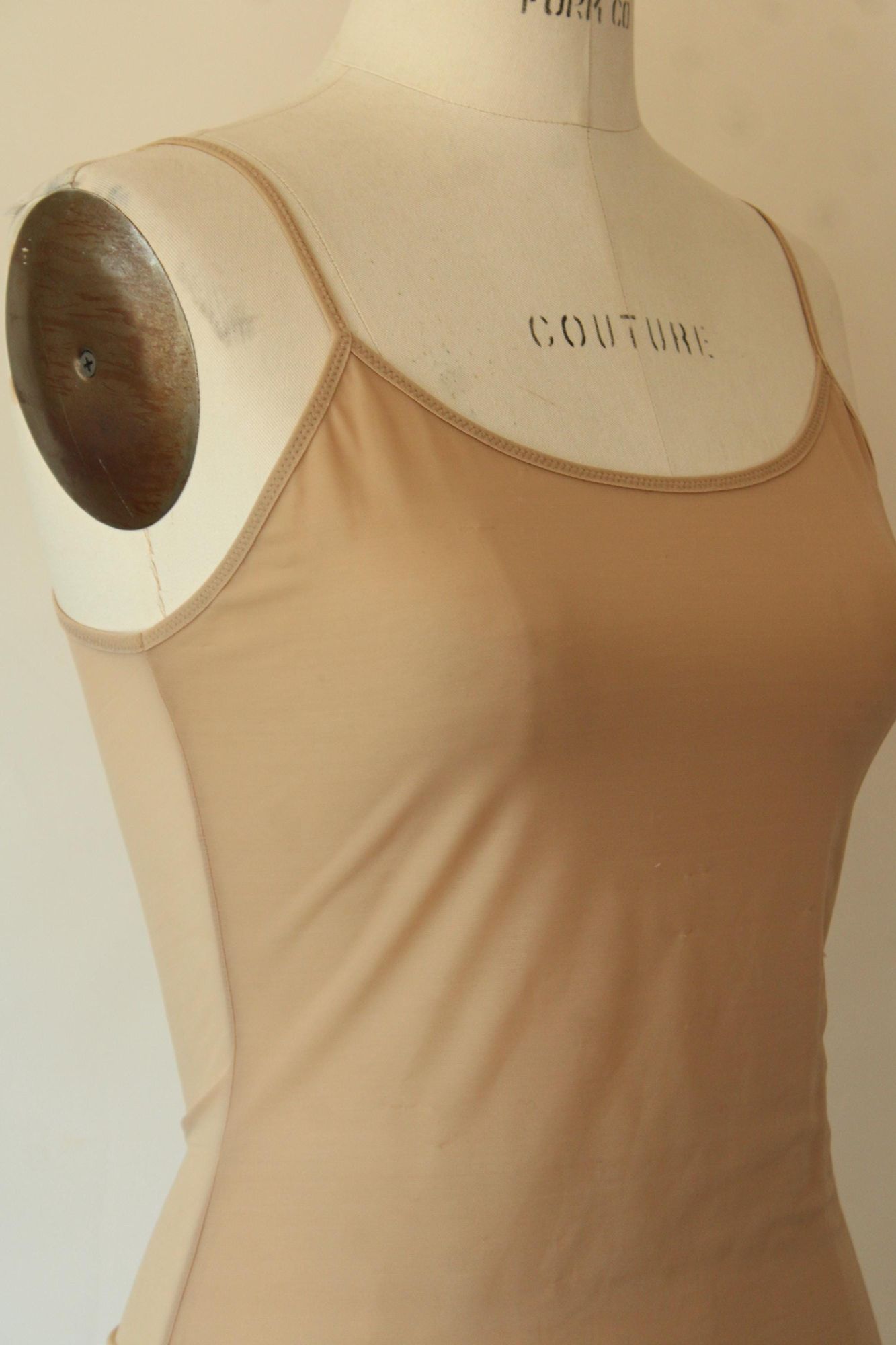 Vintage 1990s 2000s Calvin Klein Tan Nylon Camisole