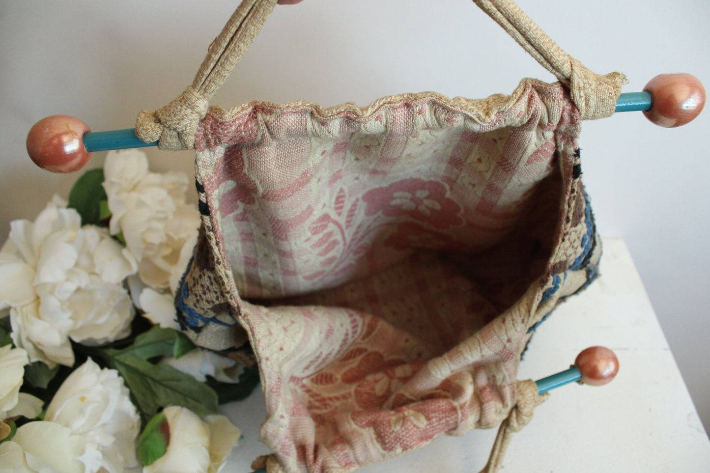 Vintage 1960s Reversible Needlework Bag