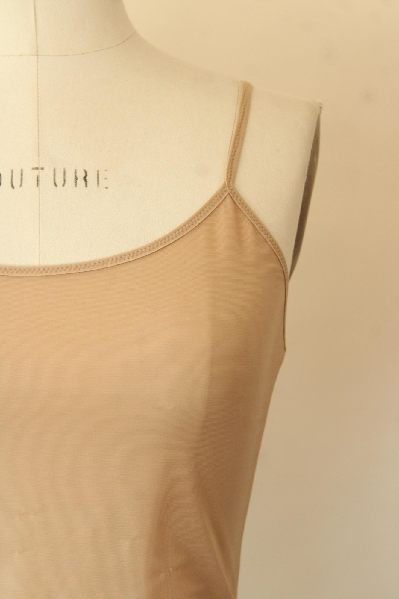 Vintage 1990s 2000s Calvin Klein Tan Nylon Camisole