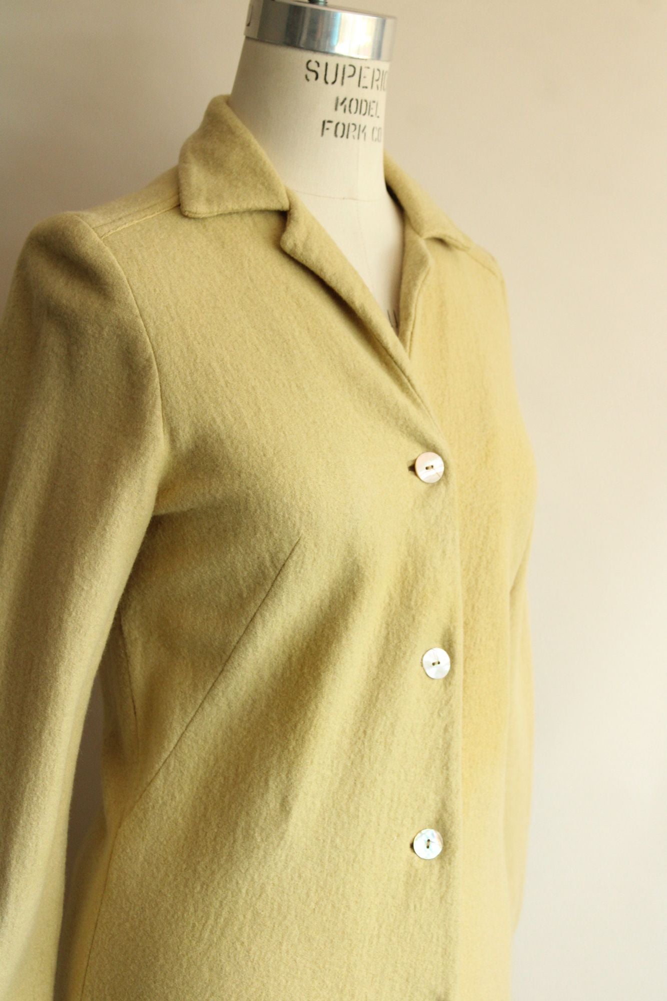 Vintage 1960s Fred Rothschild Yellow Wool Coat Dress