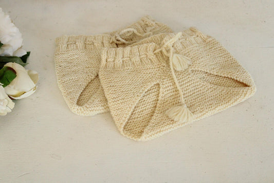 Vintage 1900s Ivory Knit Baby Diaper Covers