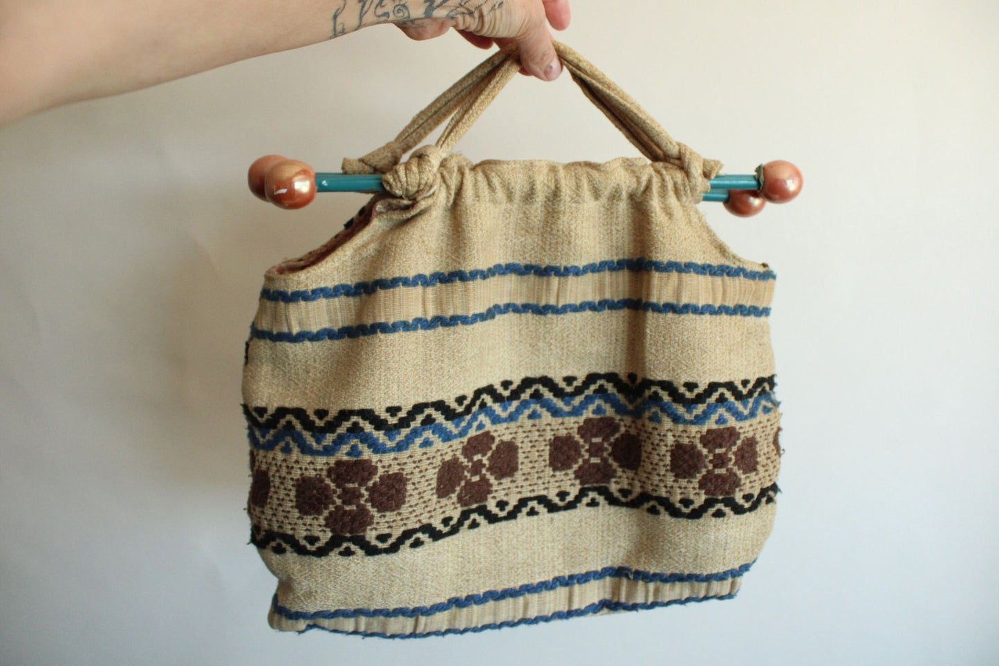 Vintage 1960s Reversible Needlework Bag