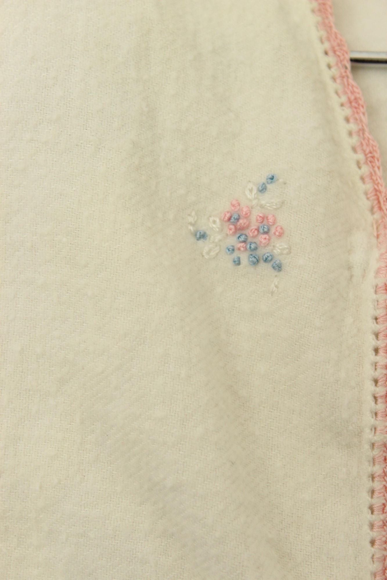 Vintage 1950s Baby Bed Jacket With Floral Embroidery