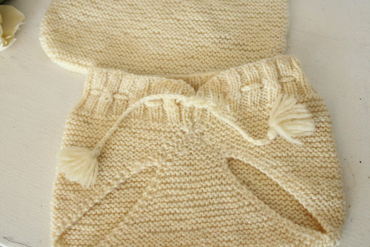 Vintage 1900s Ivory Knit Baby Diaper Covers