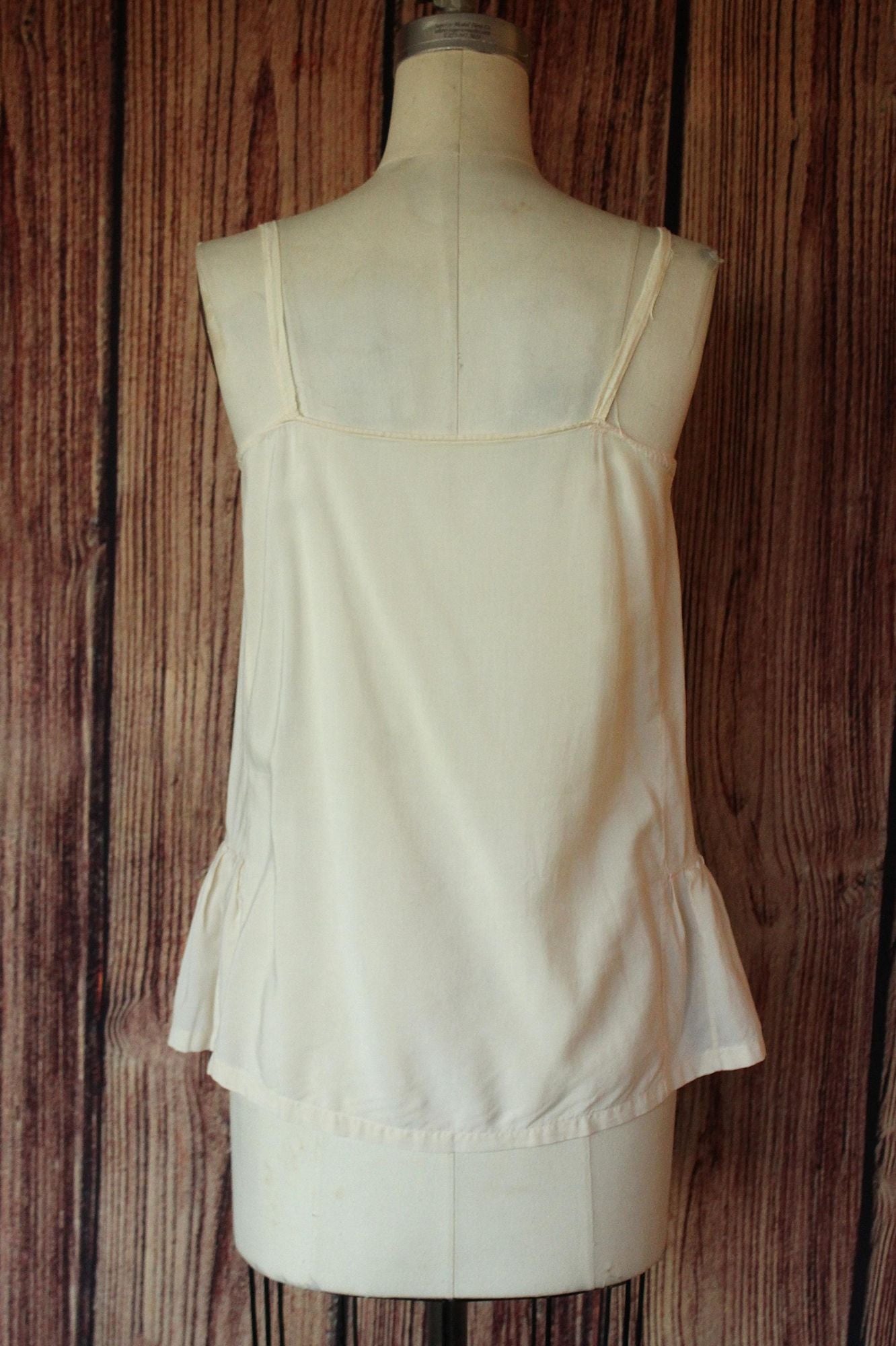 Vintage 1920s Ivory Embroidered Flapper Camisole Top