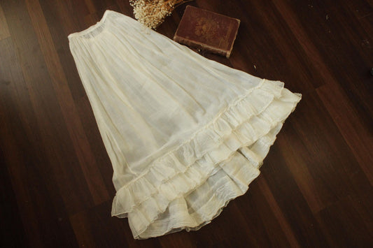 Vintage 1900s Edwardian Skirt with Ruffled Hem