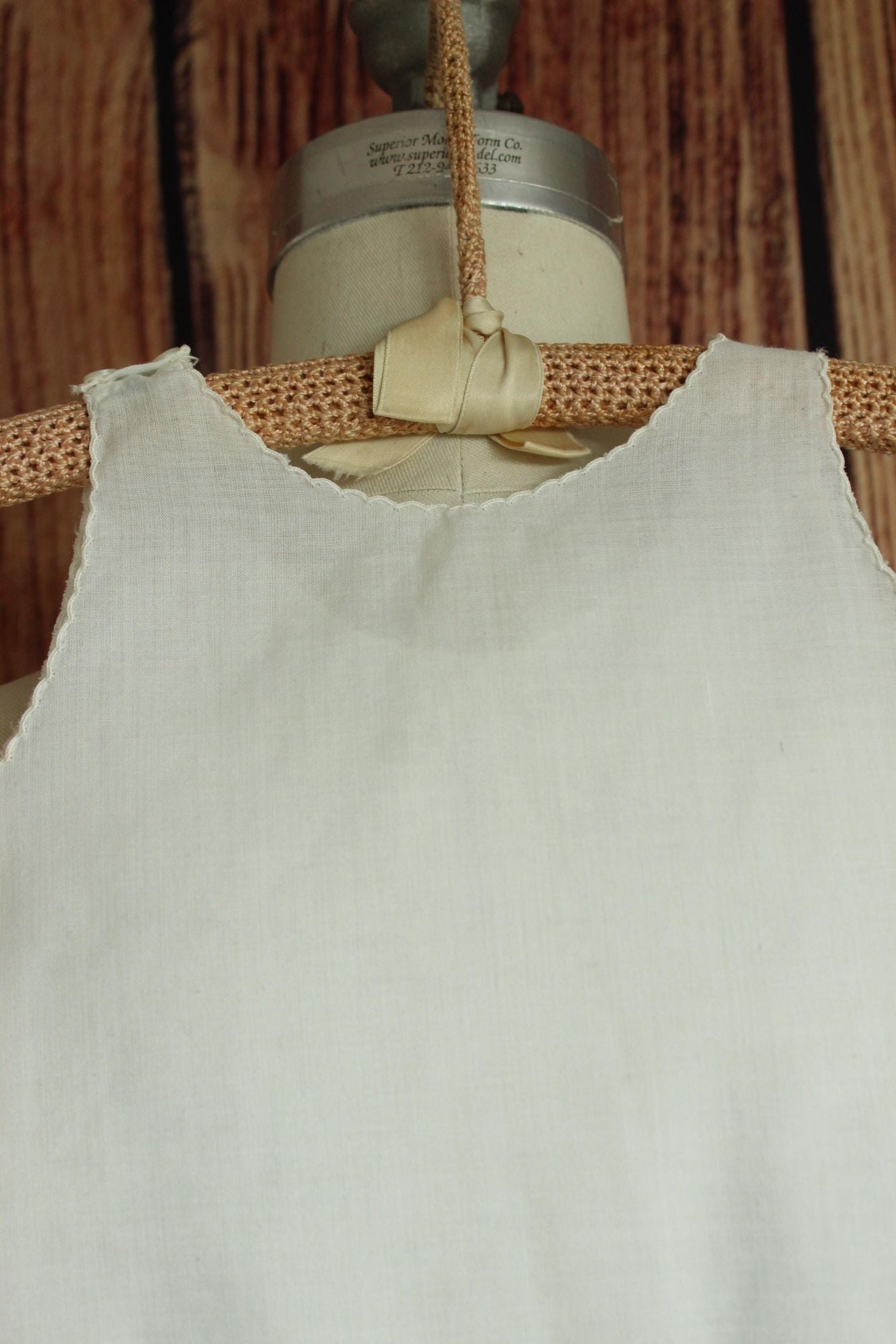 Vintage 1950s Baby Dress in Embroidered White Cotton