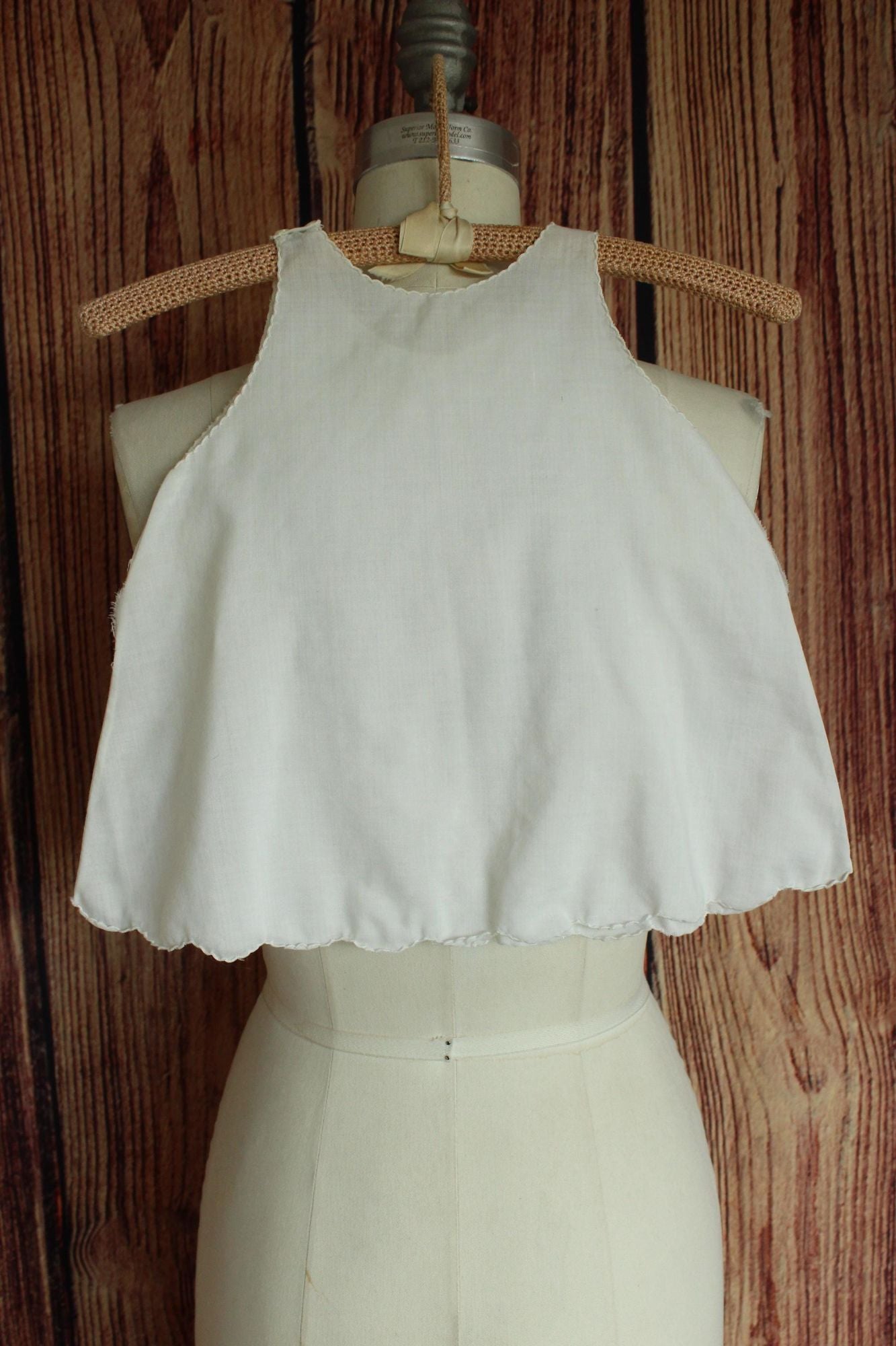 Vintage 1950s Baby Dress in Embroidered White Cotton