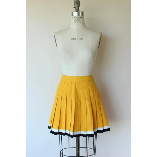 Vintage 1960s Yellow and Black Cheerleader Skirt