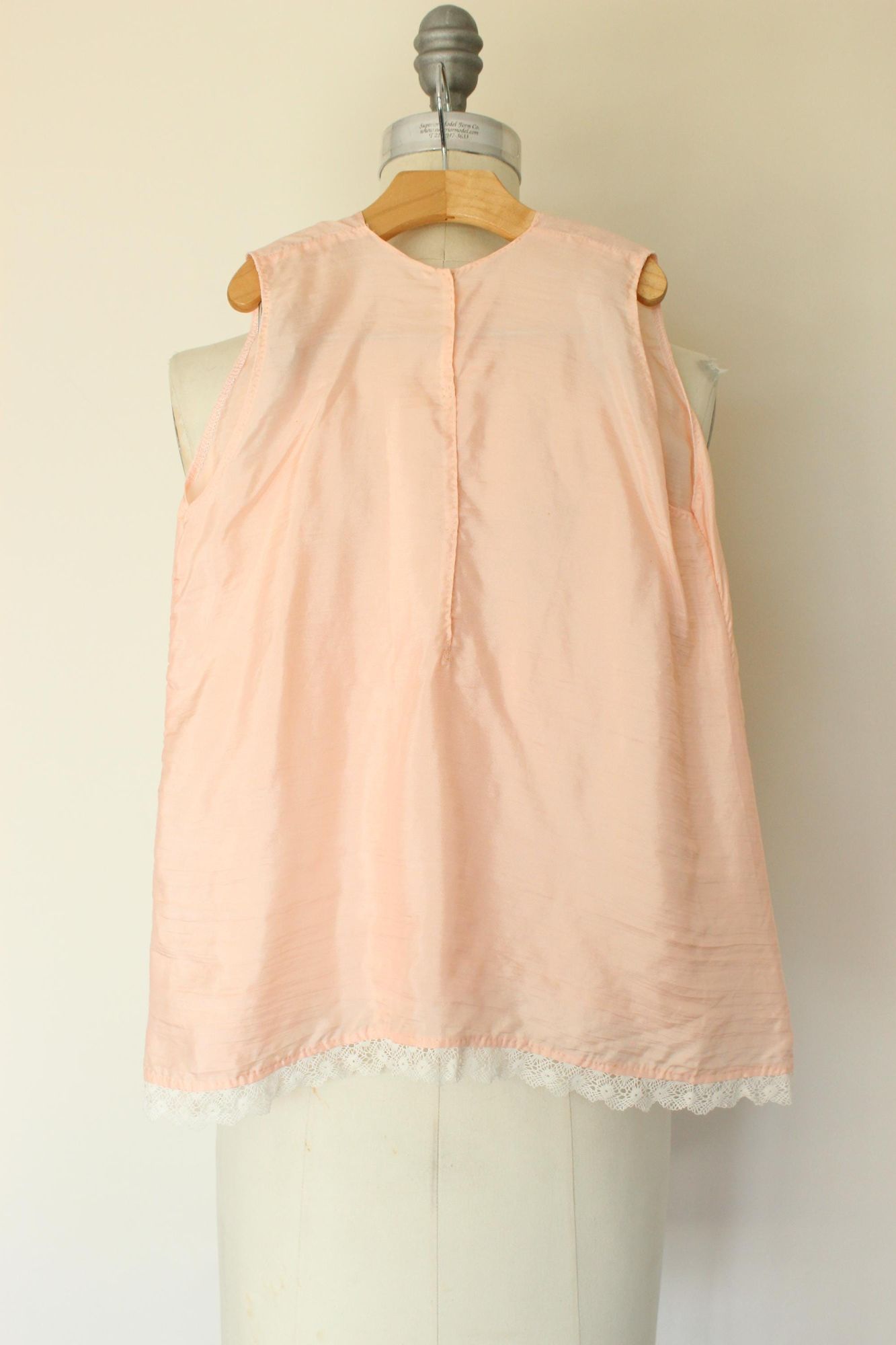 Vintage 1980s 1990s Handmade Pink Silk Baby Dress