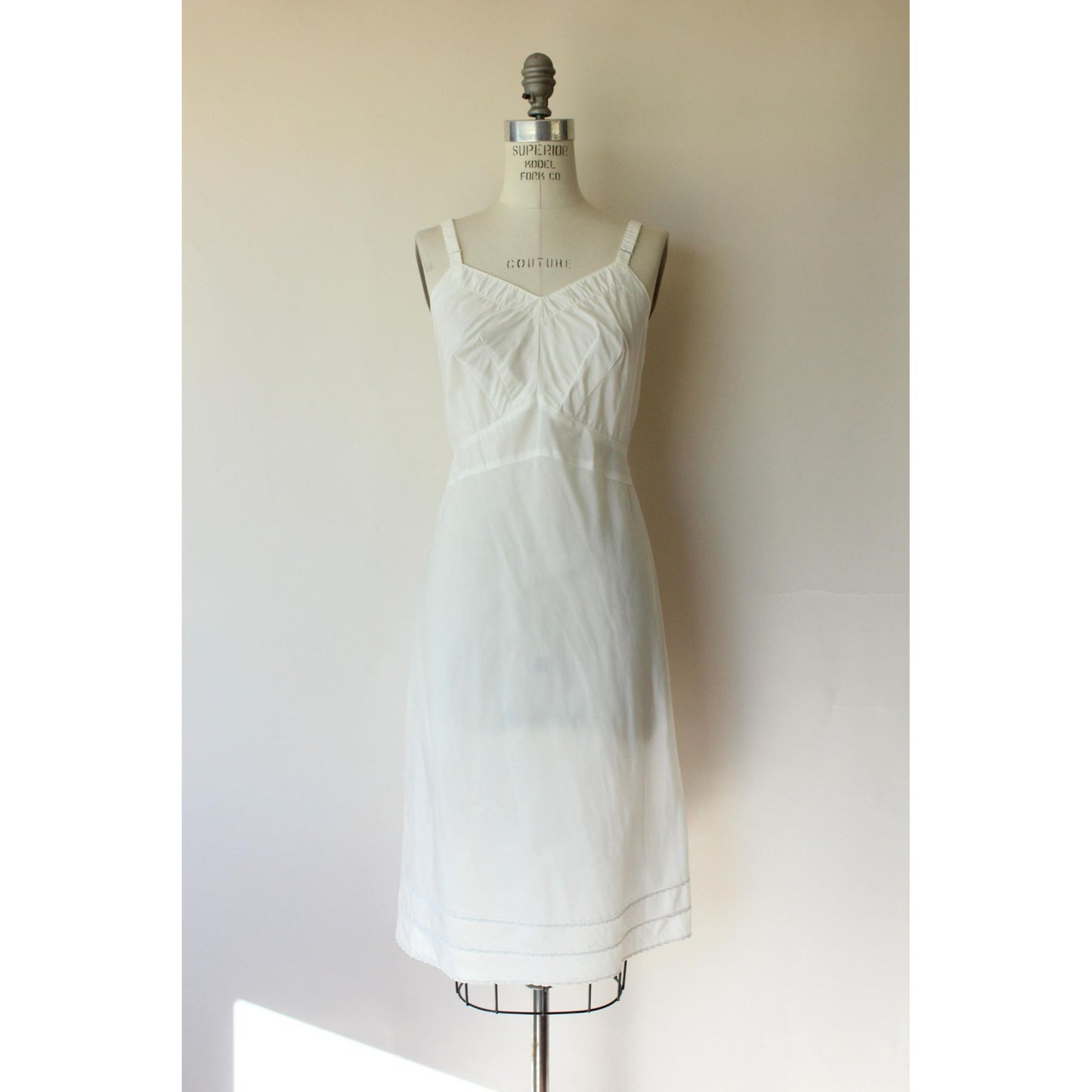 Vintage 1950s Slip, Wear Pruf by Blou Slip, White Taffeta