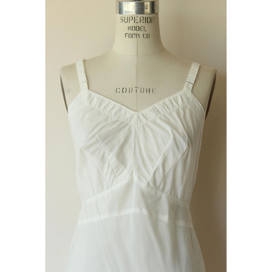 Vintage 1950s Slip, Wear Pruf by Blou Slip, White Taffeta