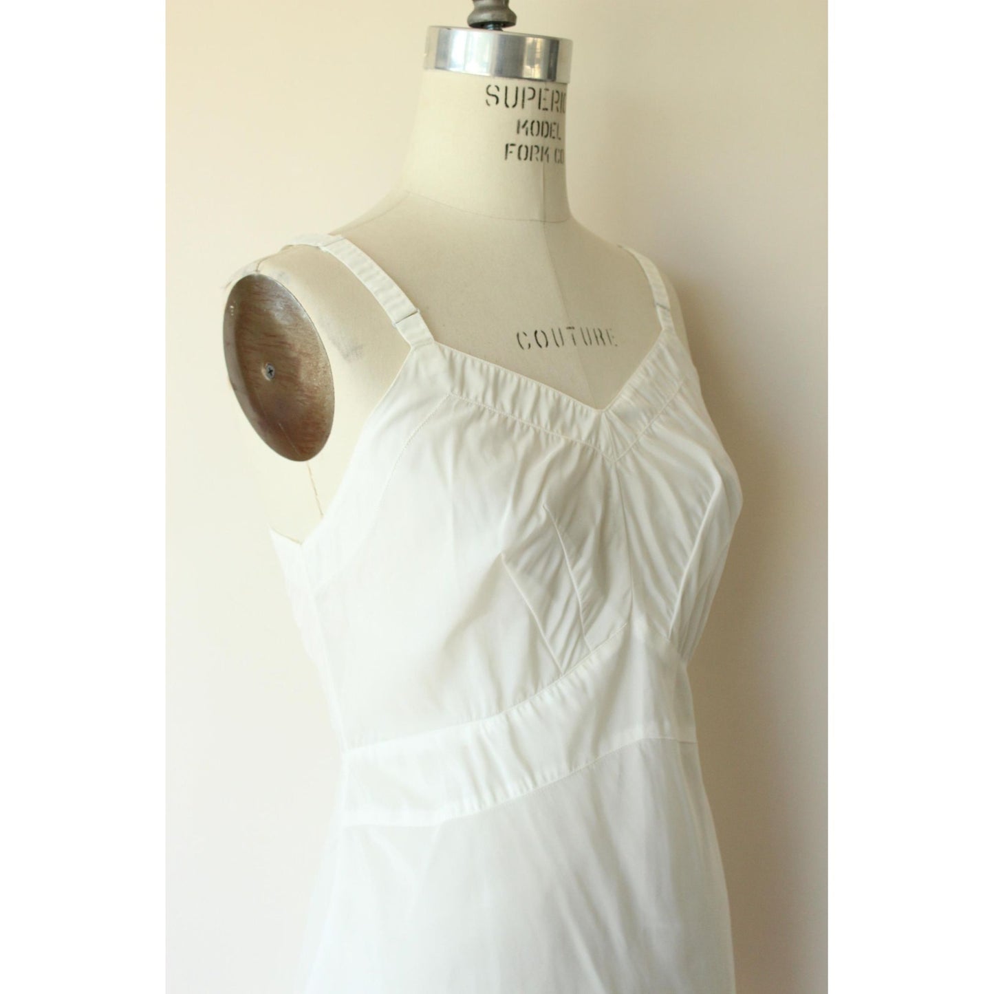 Vintage 1950s Slip, Wear Pruf by Blou Slip, White Taffeta