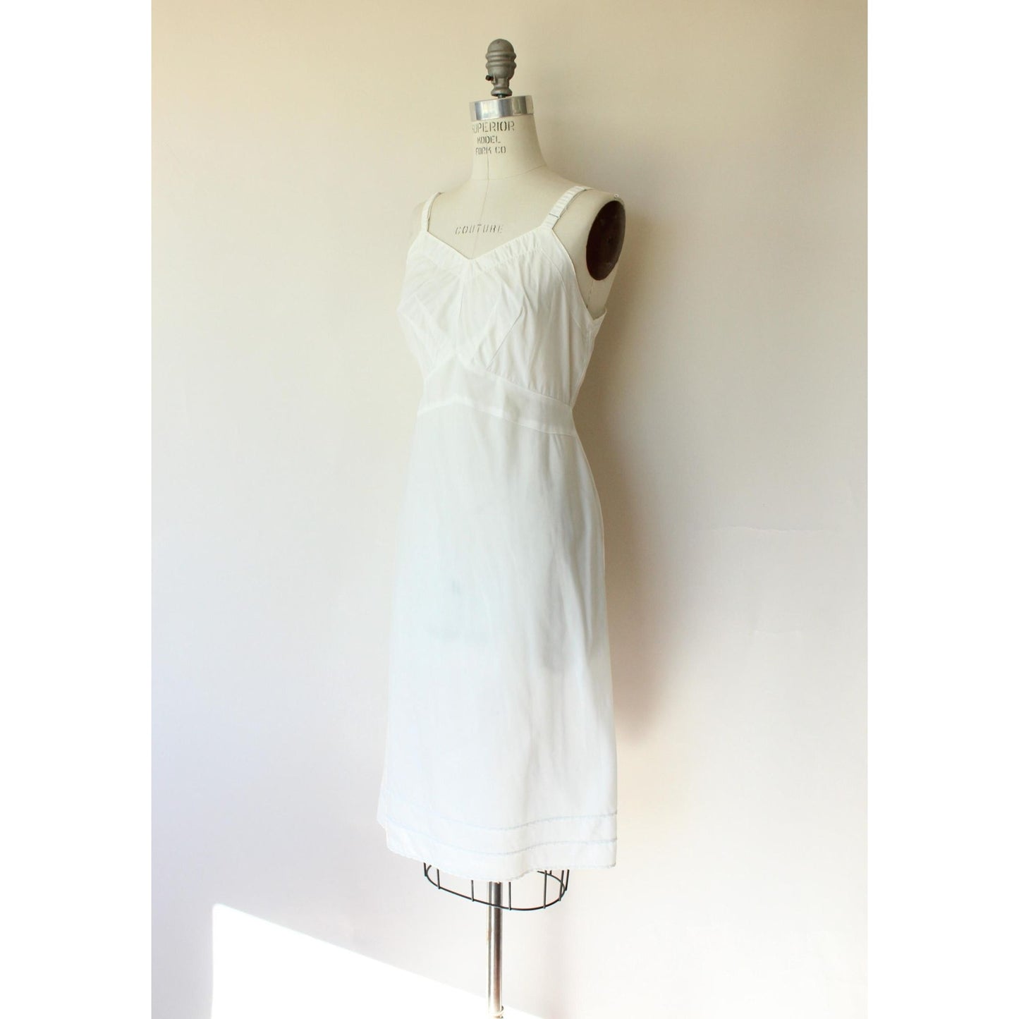 Vintage 1950s Slip, Wear Pruf by Blou Slip, White Taffeta