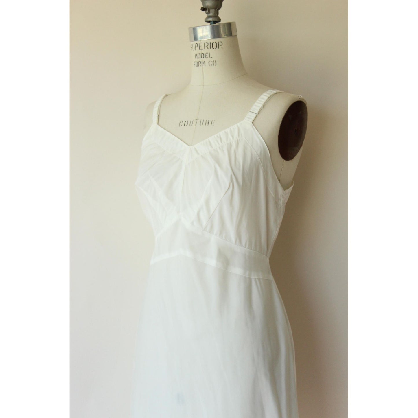 Vintage 1950s Slip, Wear Pruf by Blou Slip, White Taffeta