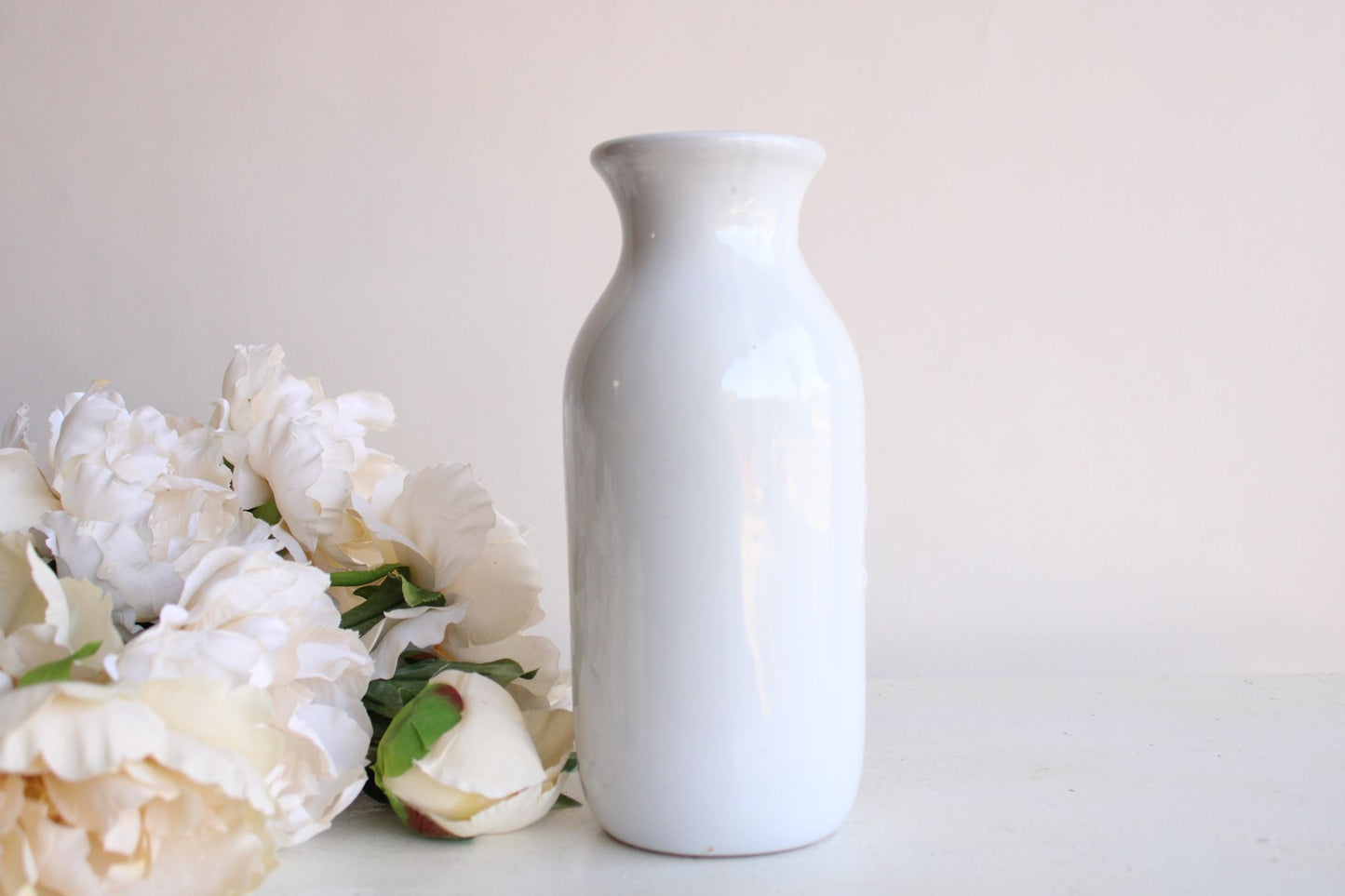 Retro White Ceramic Milk Jug, Vintage Style