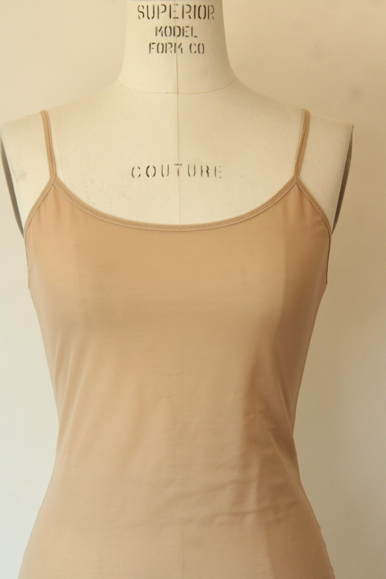 Vintage 1990s 2000s Calvin Klein Tan Nylon Camisole