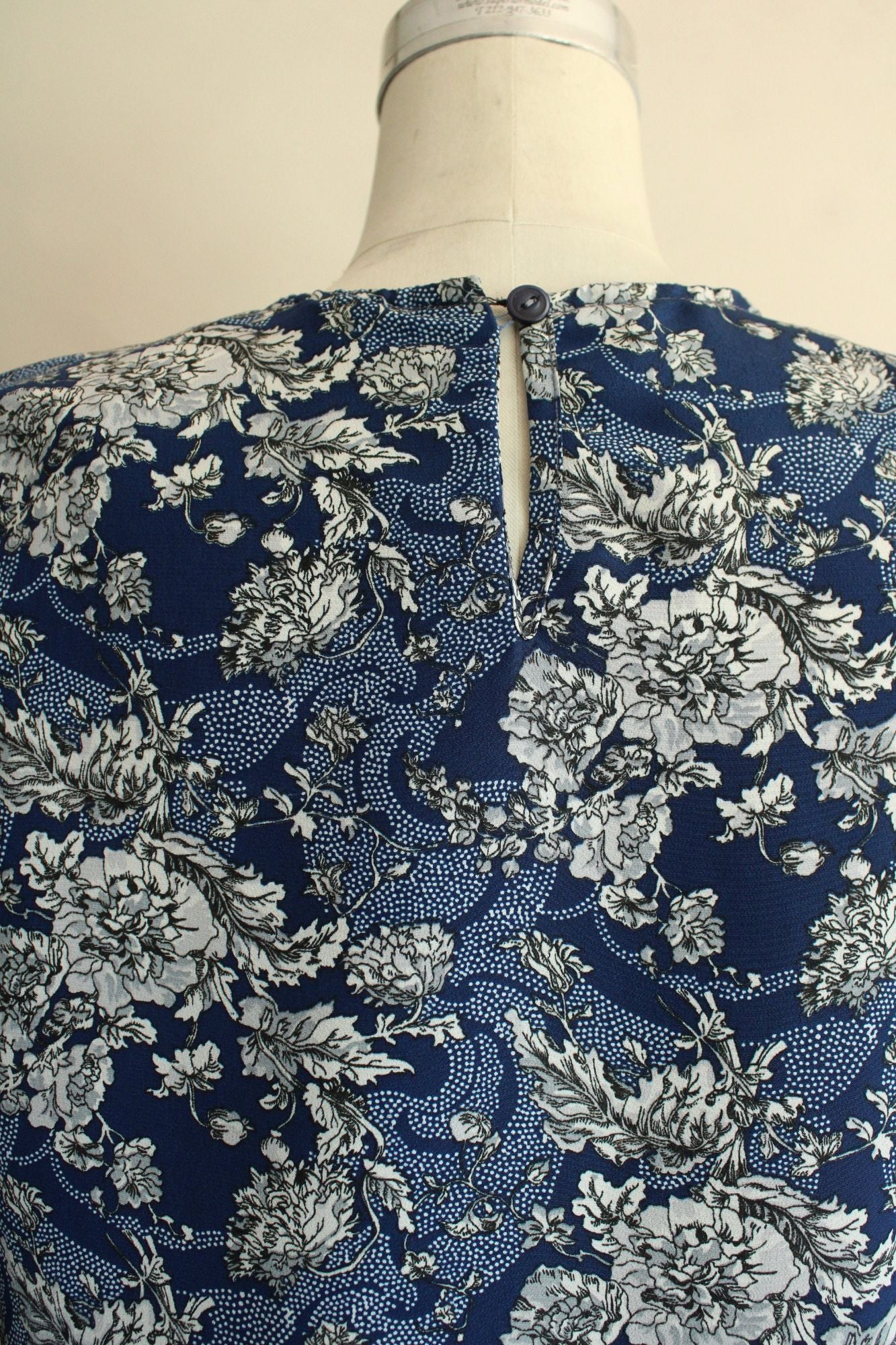 Vintage 1990s Norton McNaughton Blue And White Floral Print Skirt and Blouse