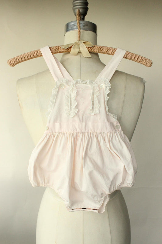 Vintage 1950s 1960s Feltman Bros Pink Baby Romper