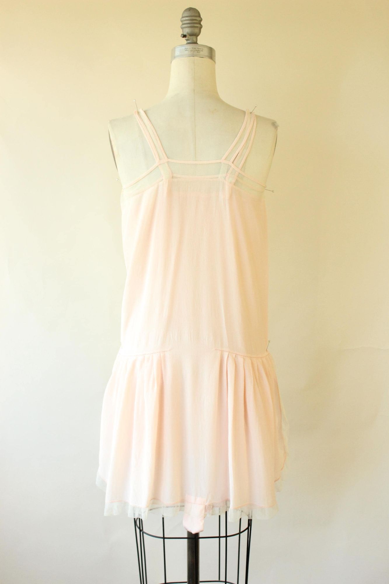 Vintage 1920s Pink Silk Step In Slip Camisole