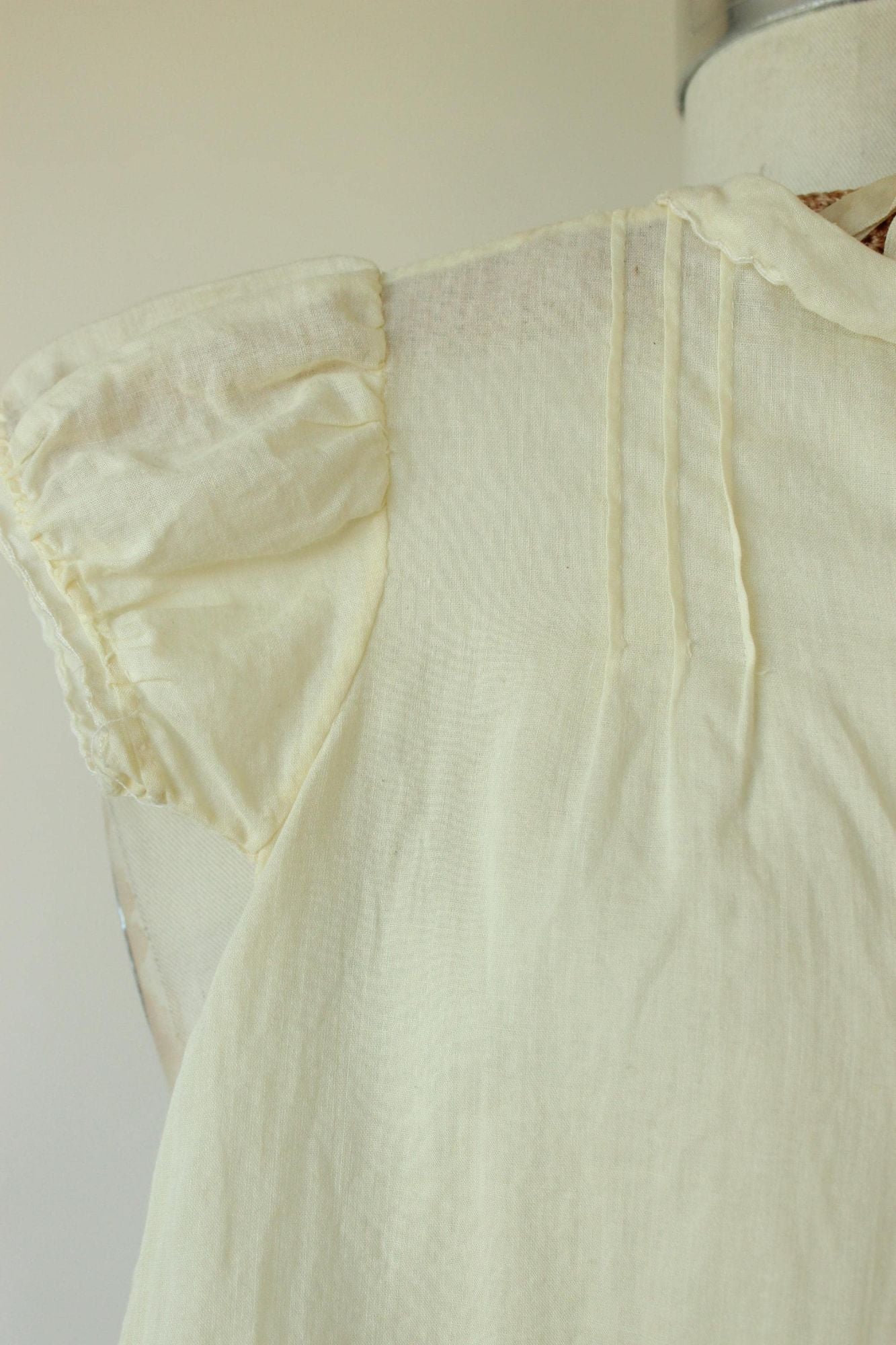 Vintage 1950s 1960s Handmade Embroidered Yellow Linen Baby Dress