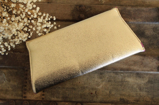 Vintage 1960s Gold Metallic Clutch Purse