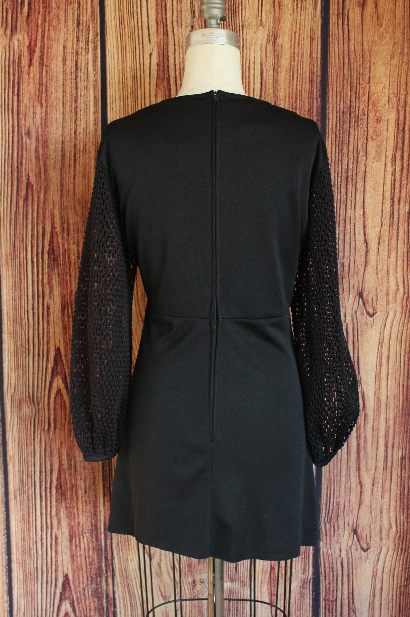 Vintage 1960s 1970s Volup Trends by Jerrie Lurie Black Minidress