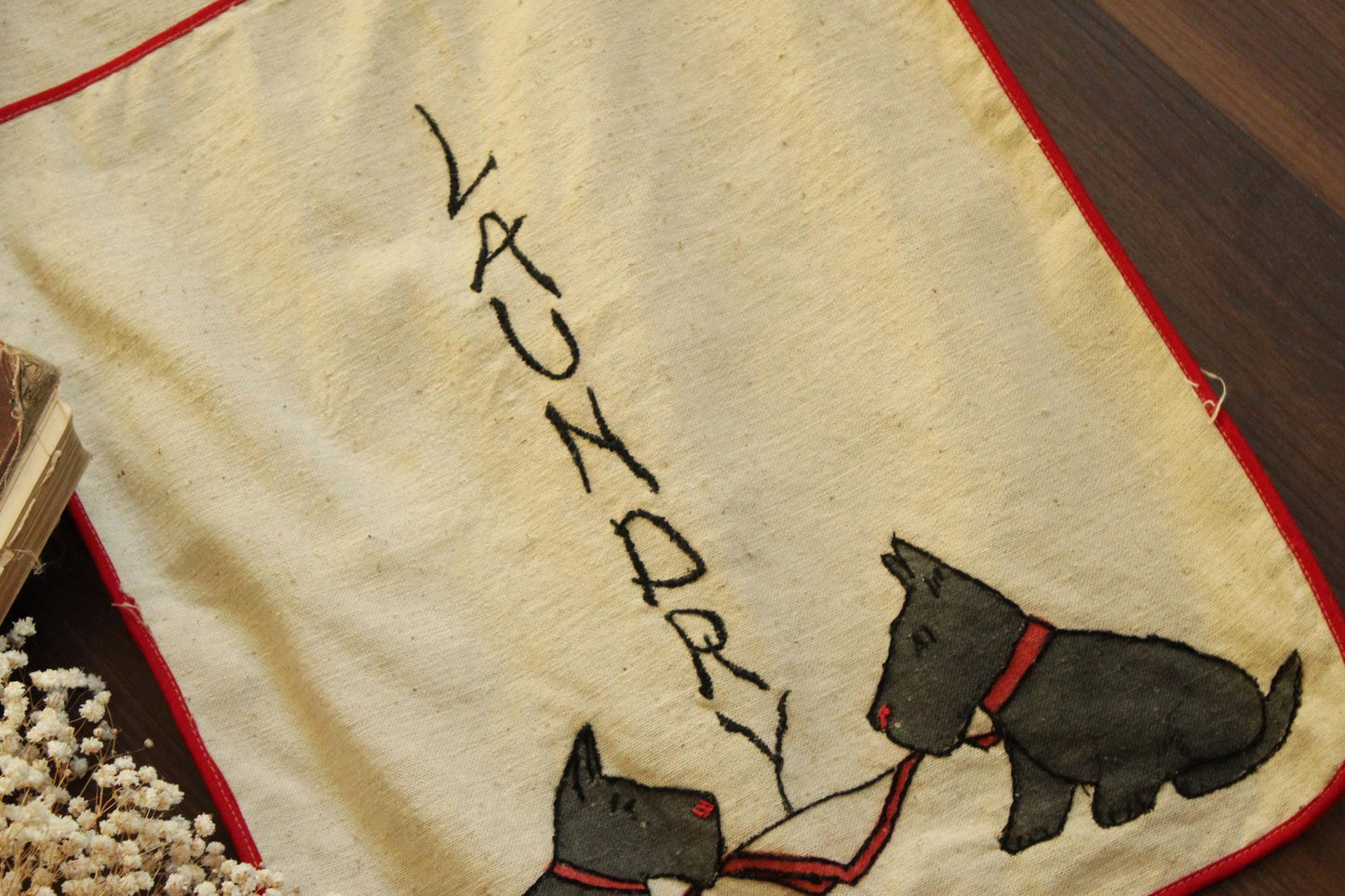 Vintage 1950s Scottie Dog Laundry Bag