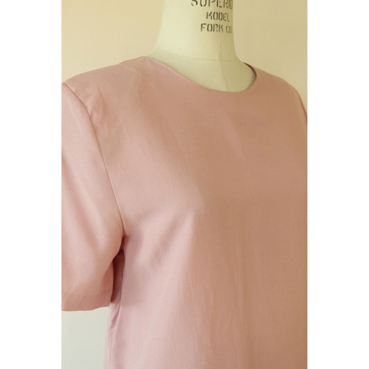 Vintage 1980s Gloria Lance Pink Blouse with Shoulder Pads