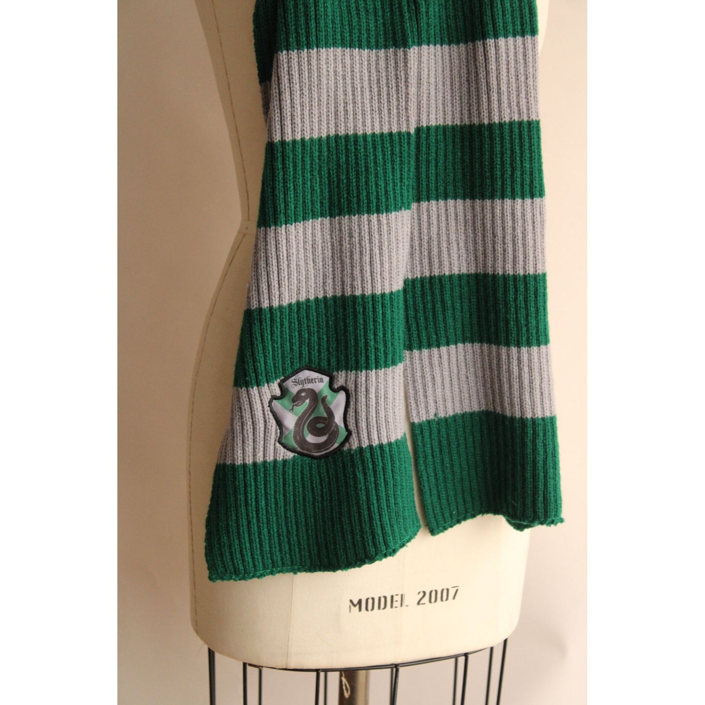 Harry Potter Slytherin Scarf, Unisex, Knit, Green and Gray