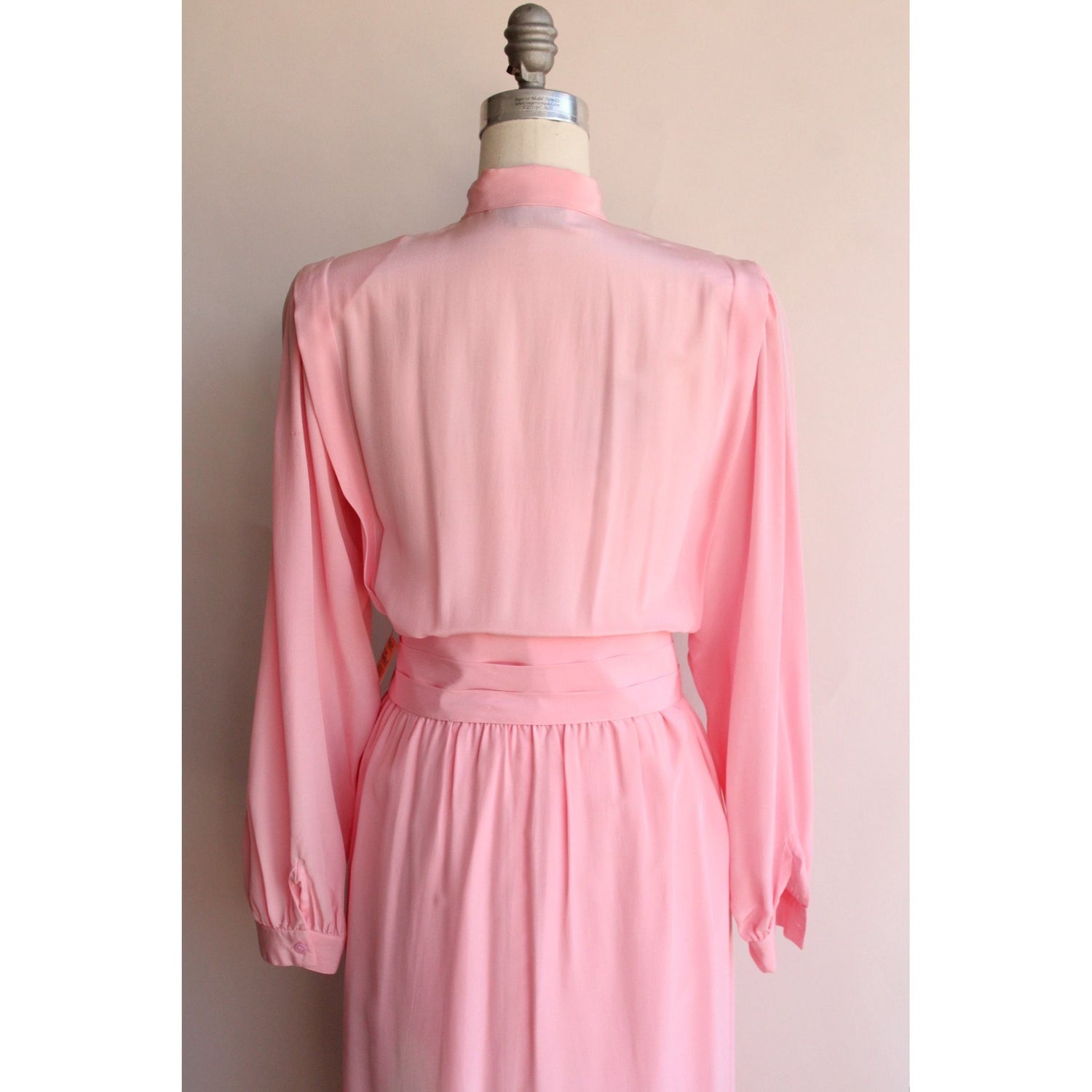 Beautiful Vintage 70s-80s Silk Chiffon Dress / The Silk Farm