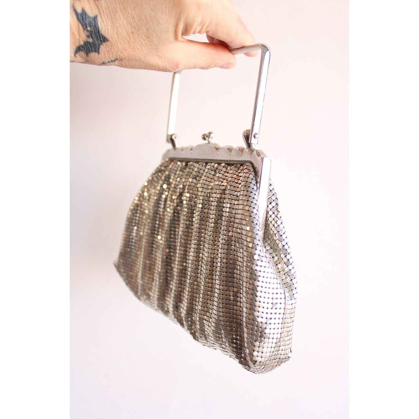 Vintage 1930s 1940s Silver Mesh Clutch by Whiting & Davis