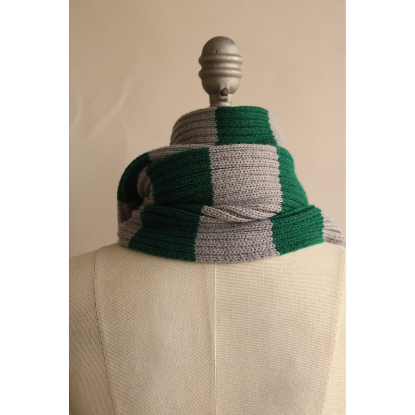 Harry Potter Slytherin Scarf, Unisex, Knit, Green and Gray