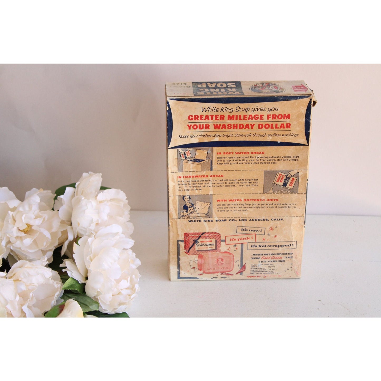 Vintage 1950s White King Soap Box