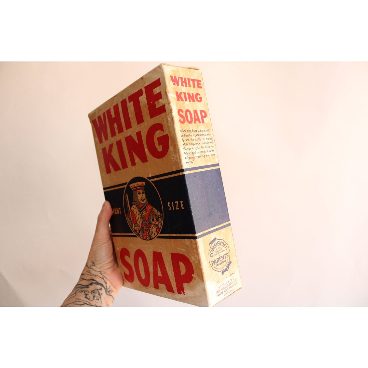 Vintage 1950s White King Soap Box