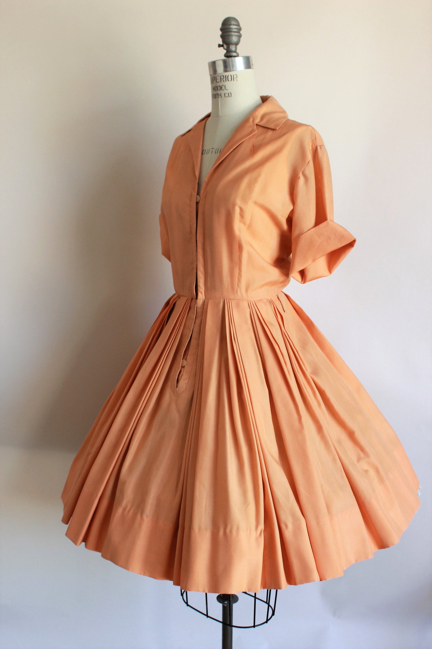 Vintage 1960s Orange Shirtwaist Dress by I Magnin