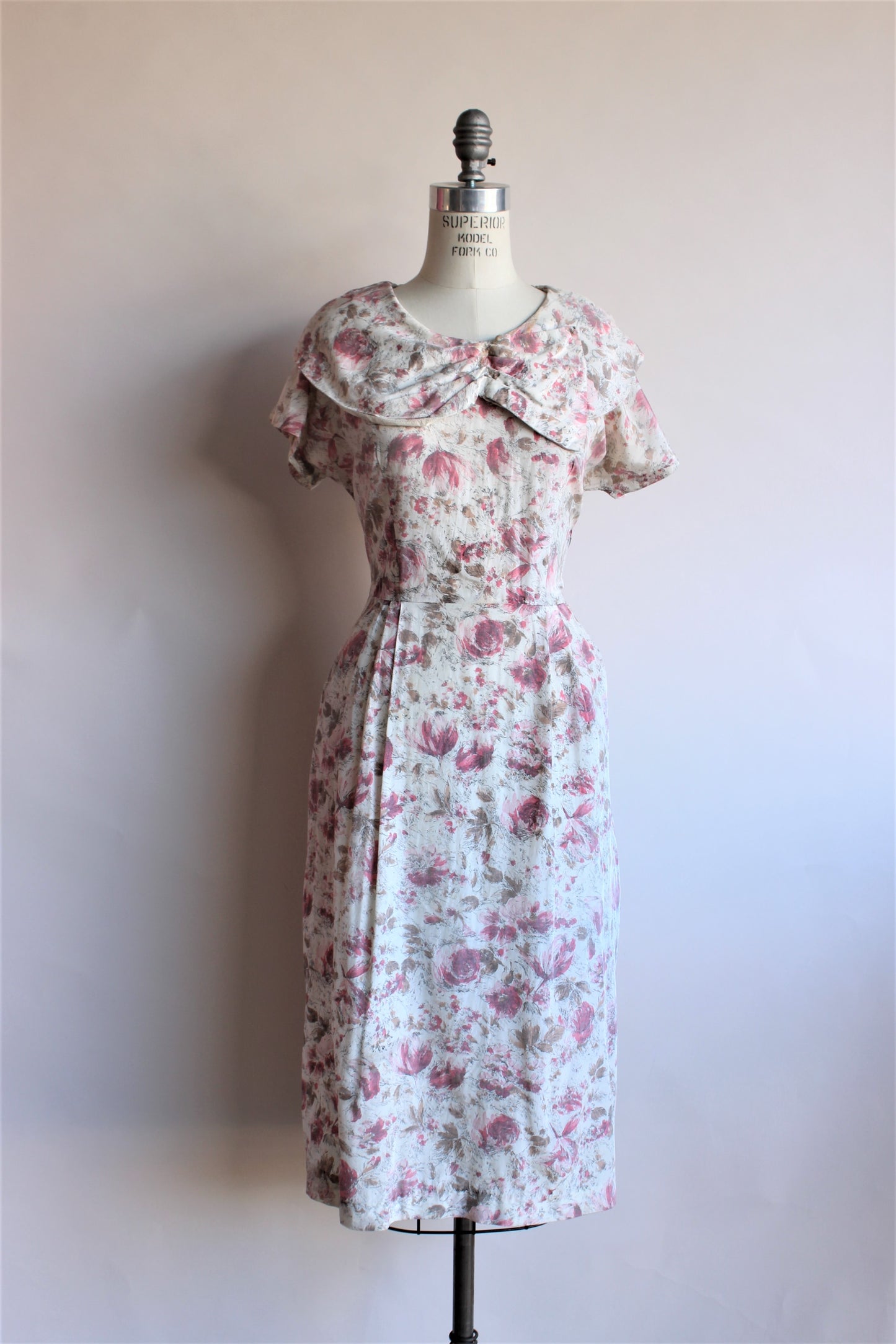 Vintage Late 1940s Watercolor Pink Floral Dress by Princess – Toadstool ...