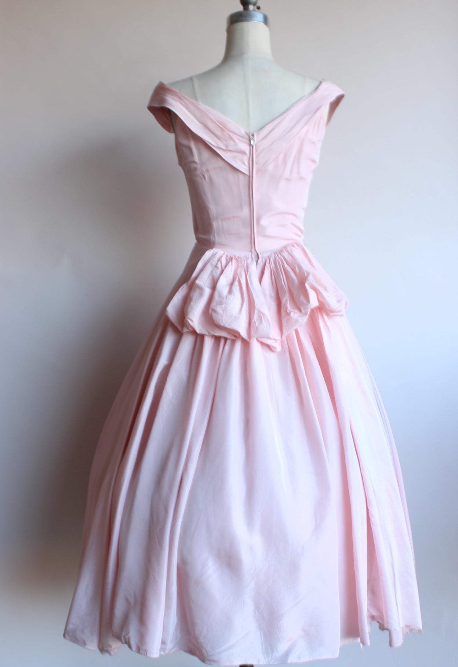 Vintage 1950s Harry Keiser Pink Taffeta Dress Toadstool Farm Vintage 2112