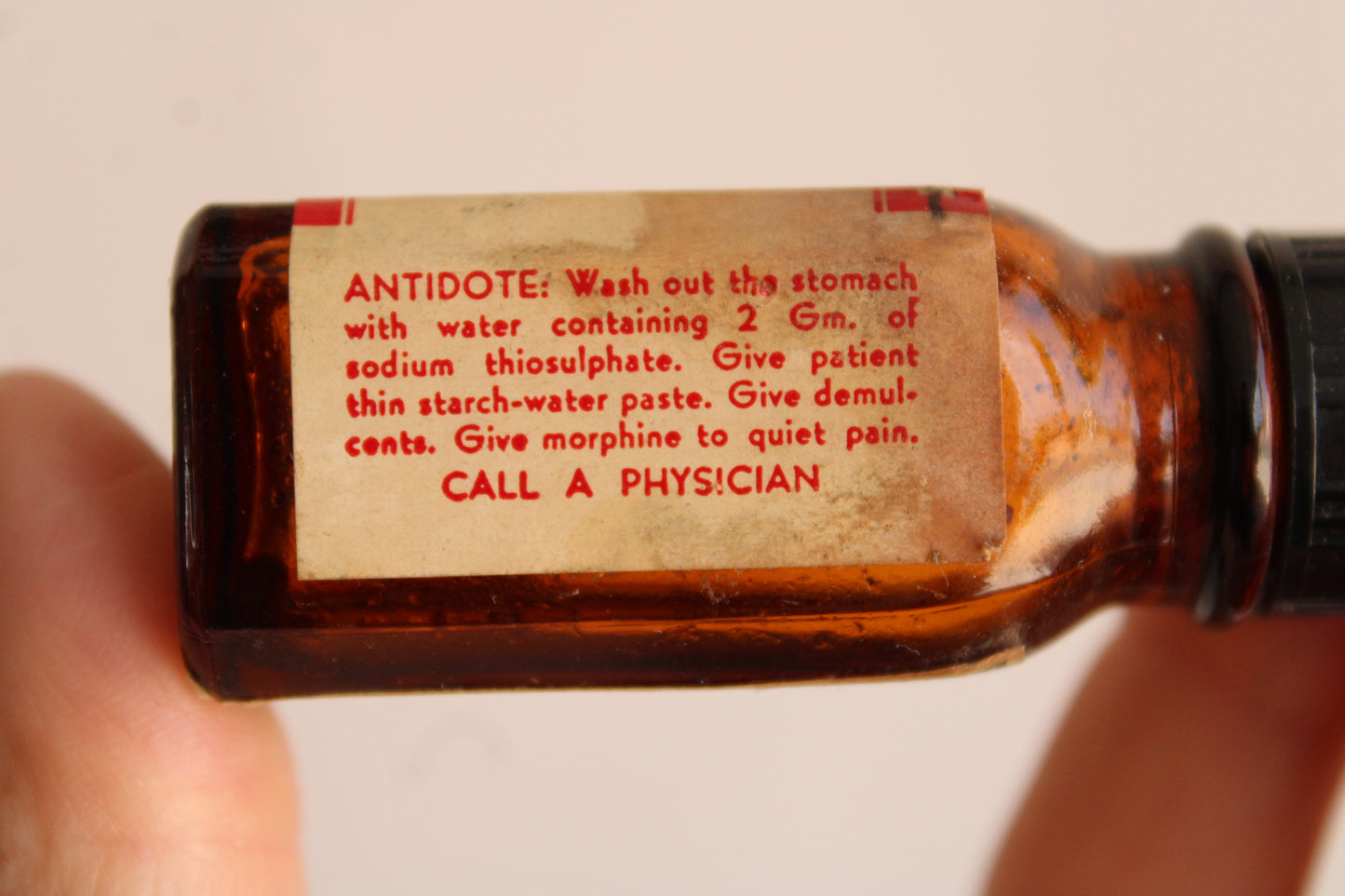 Vintage 1930s 1940s Iodine Poison Bottle