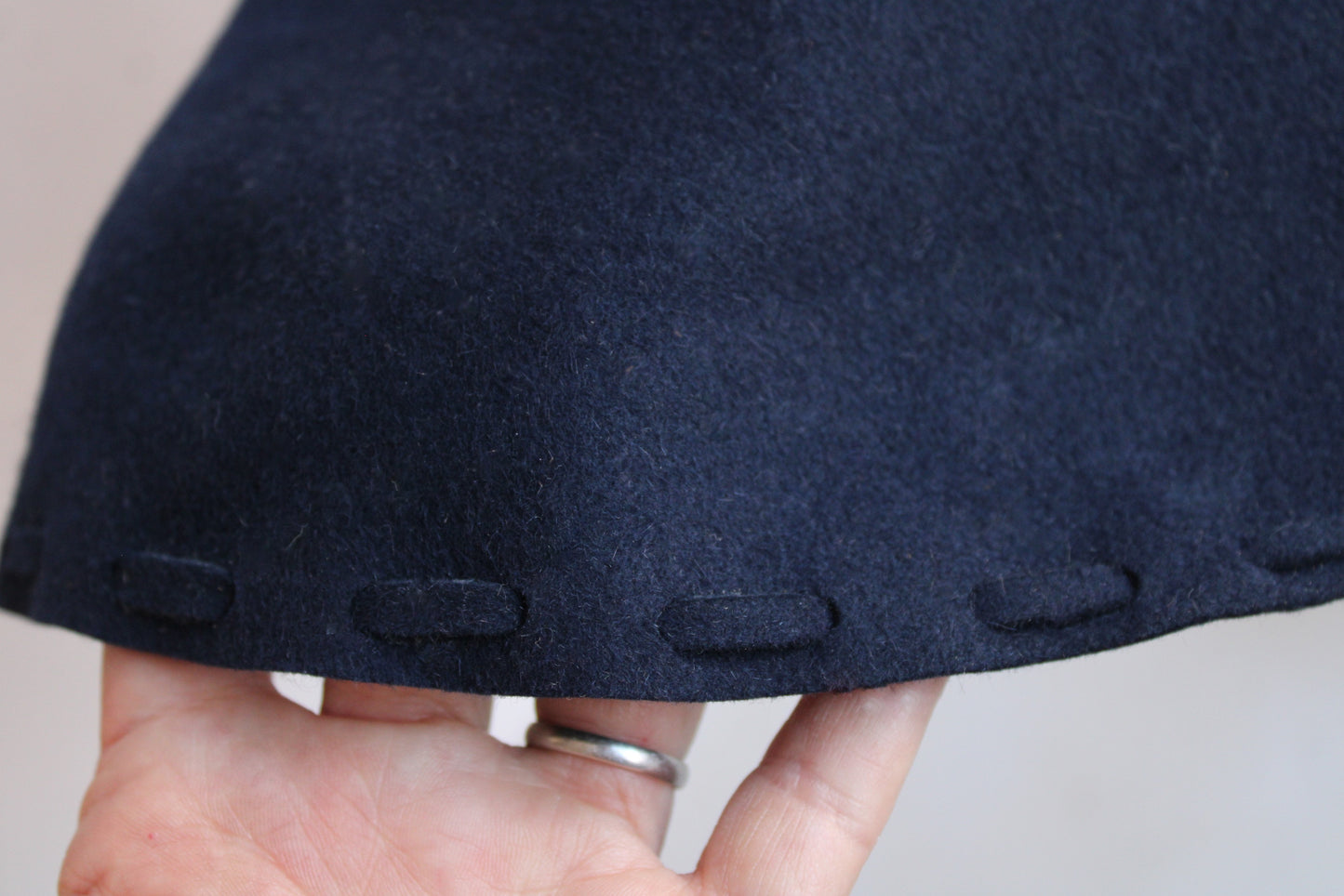 Vintage 1960s Navy Blue Wool Hat