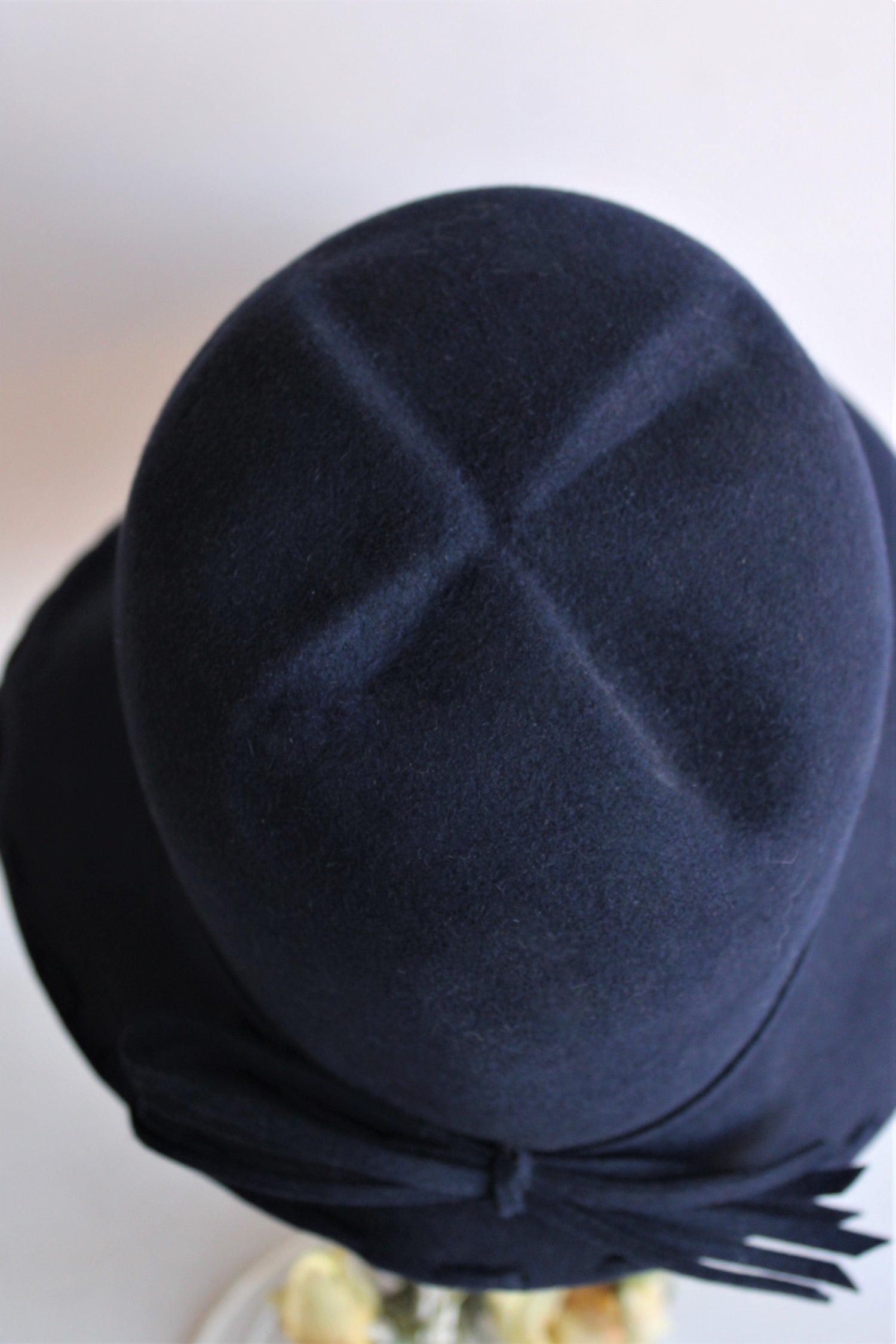 Vintage 1960s Navy Blue Wool Hat