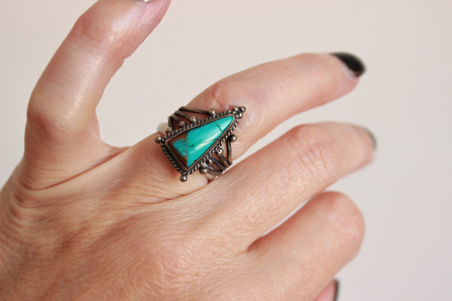 Vintage Silver And Turquoise Ring