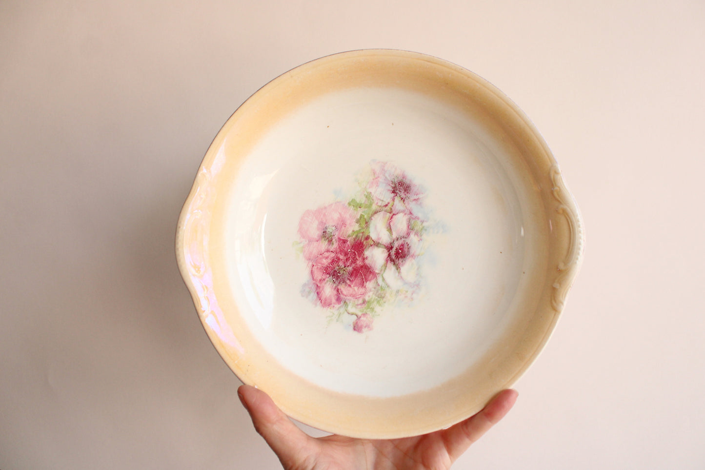 Vintage 1950s Lusterware Serving Bowl