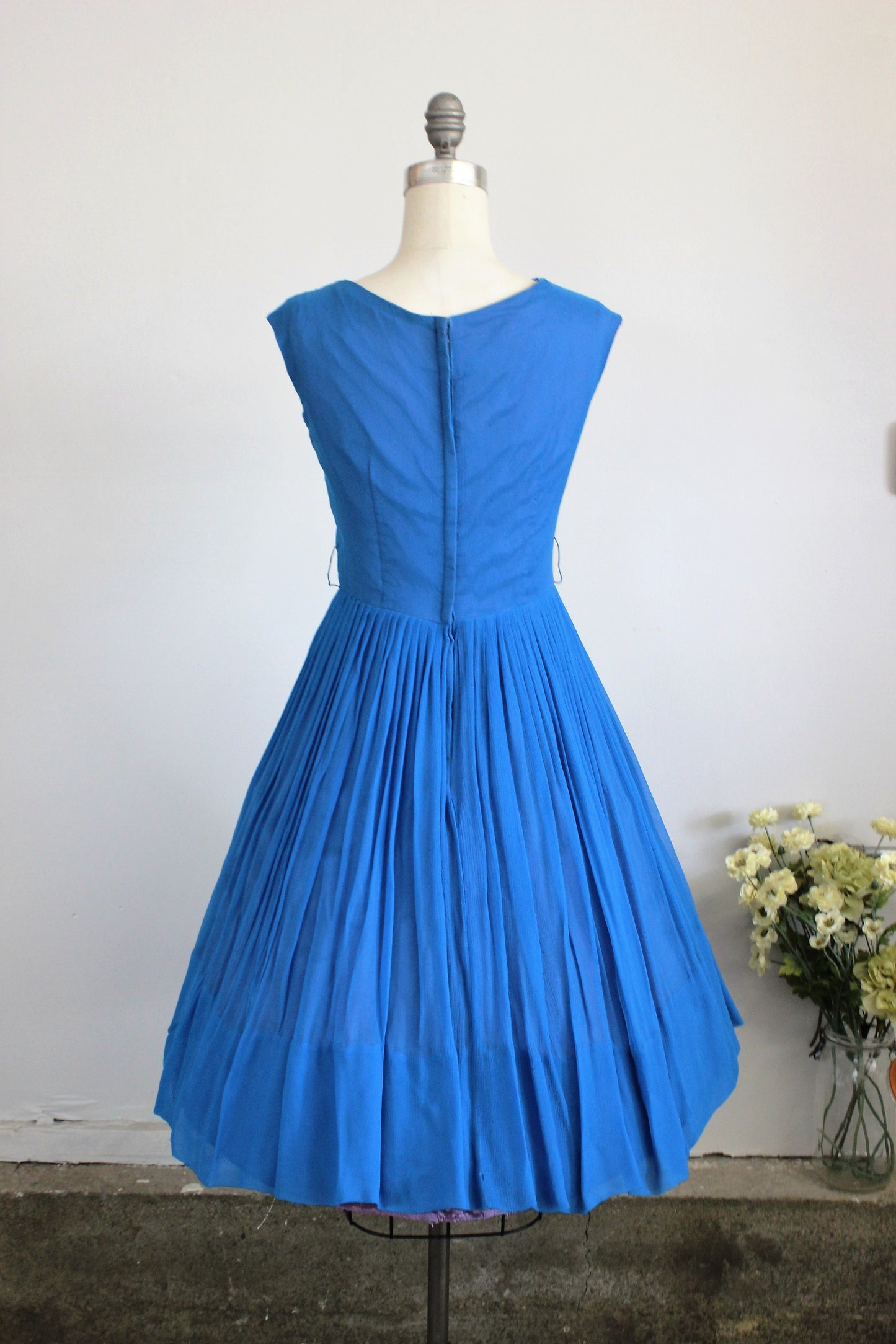 Vintage 1960s Dress in Blue Chiffon by Elinor Gay – Toadstool Farm Vintage